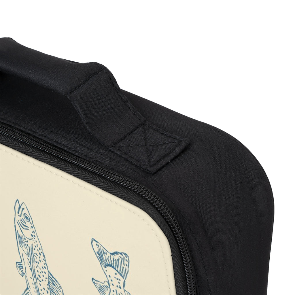 Fish Pattern Lunch Bag — Vintage Blue Trout Insulated Lunchbox