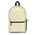 Smiley Face Polka Dot Backpack — Cute Yellow Emoji Pattern School Bag