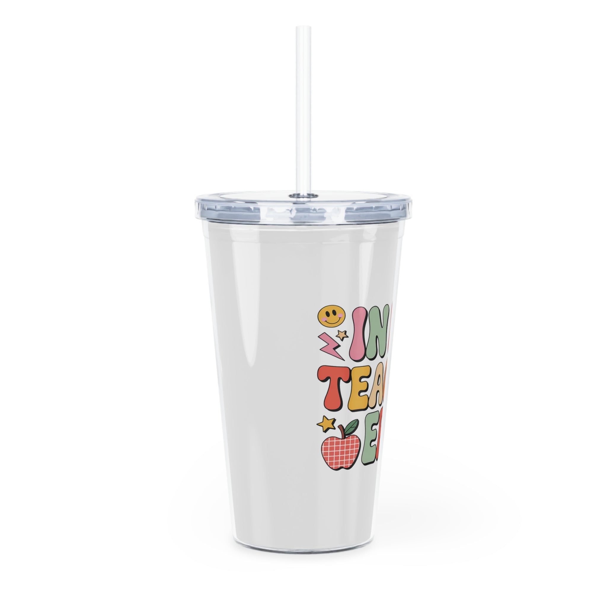 Teacher Tumbler - "In My Teacher Era" Plastic Cup with Straw