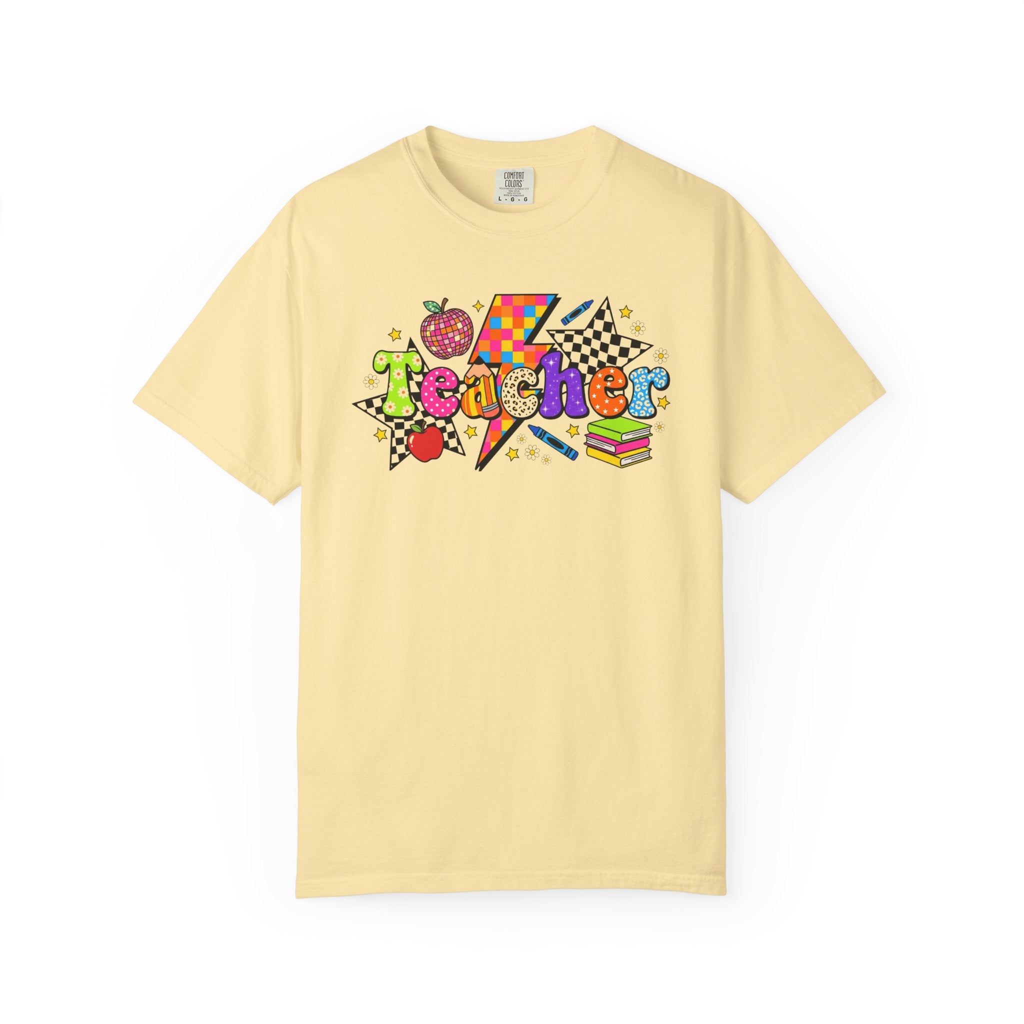 Teacher Pop Art T‑Shirt — Colorful Back-to-School Teacher Gift