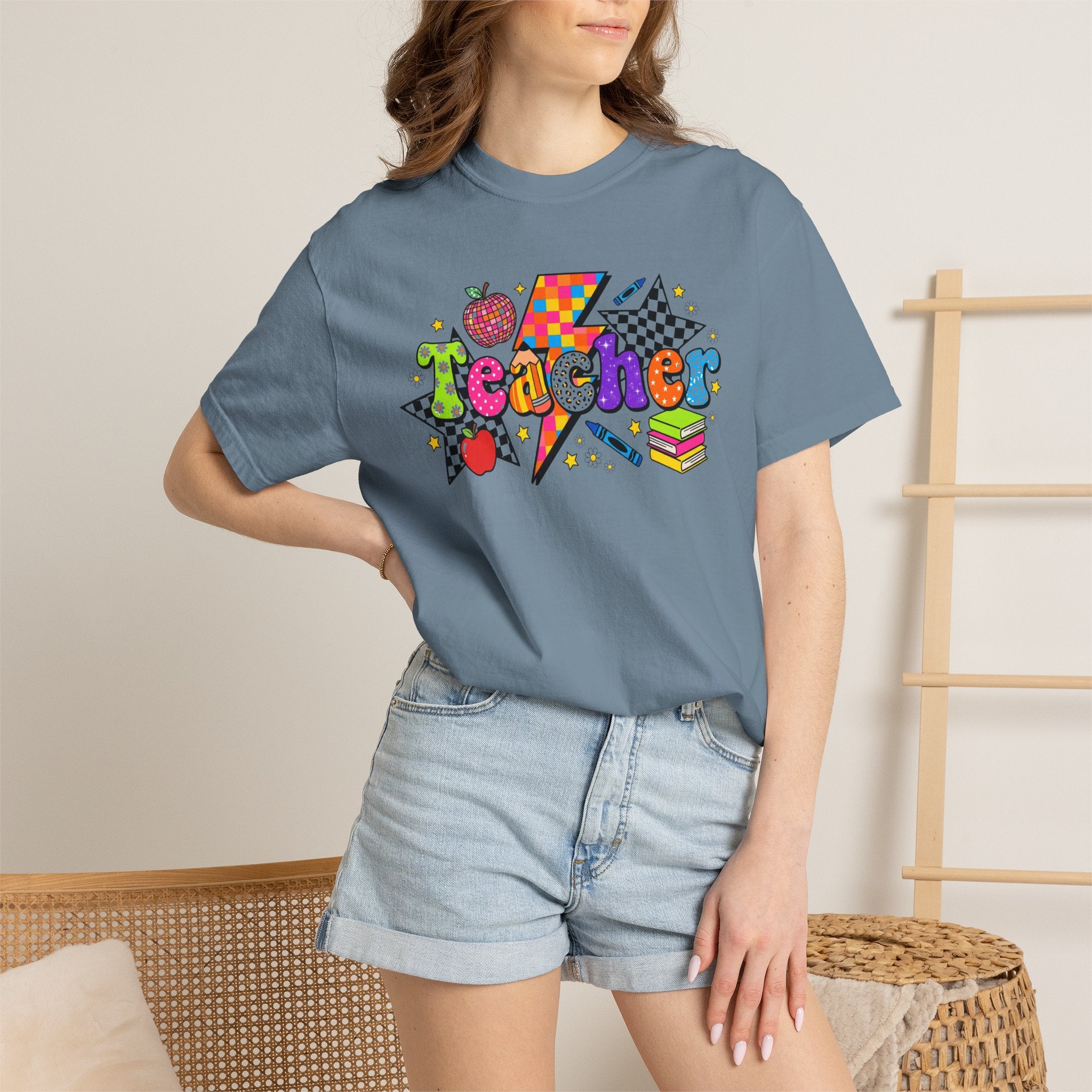 Teacher Pop Art T‑Shirt — Colorful Back-to-School Teacher Gift