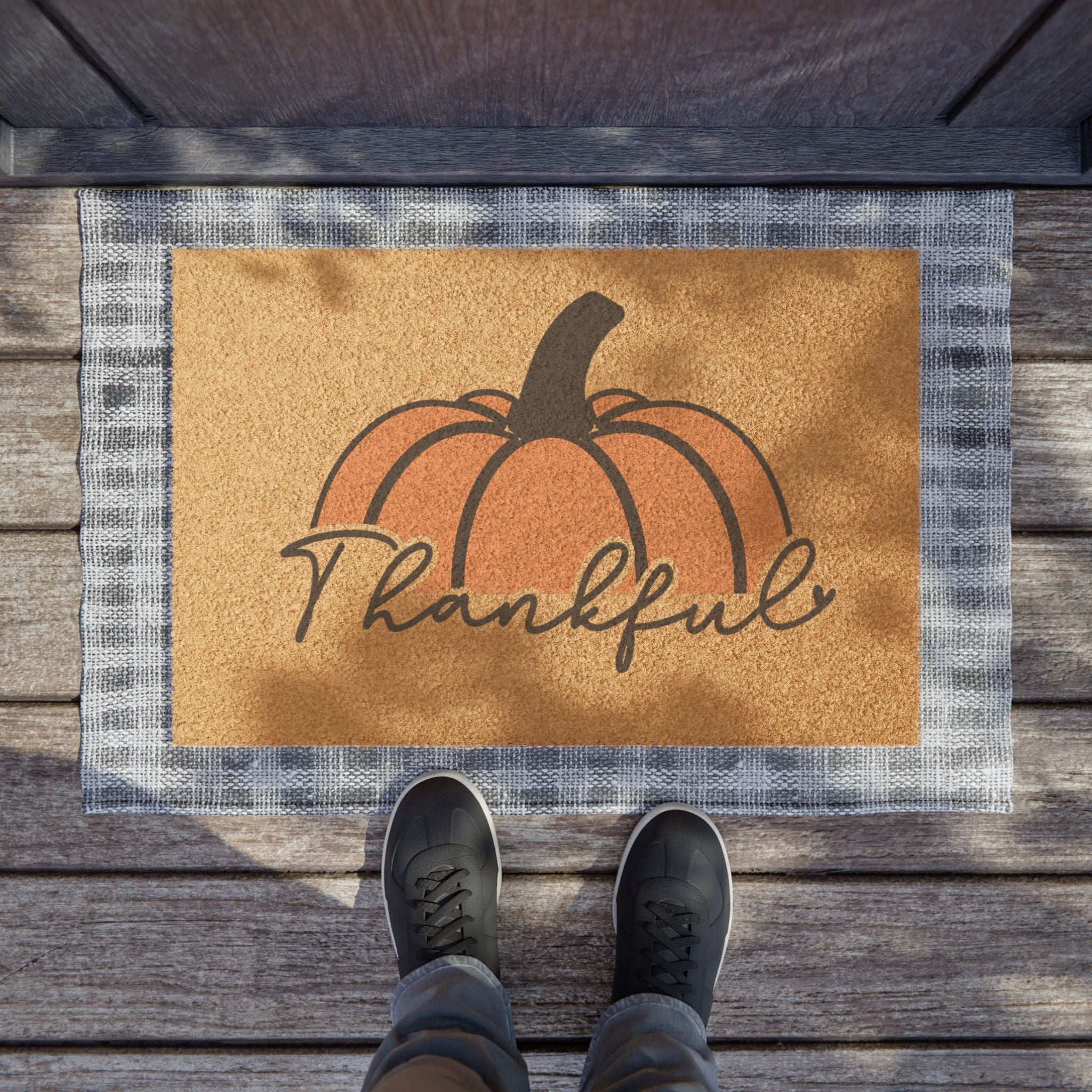 Thankful Pumpkin Welcome Mat