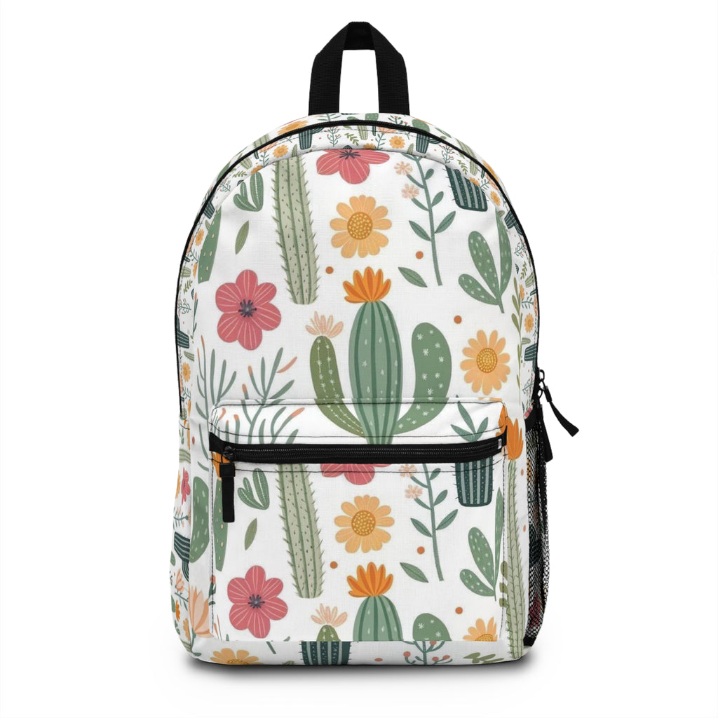 Cactus Floral Pattern Backpack — Cute Desert Succulent School Bag