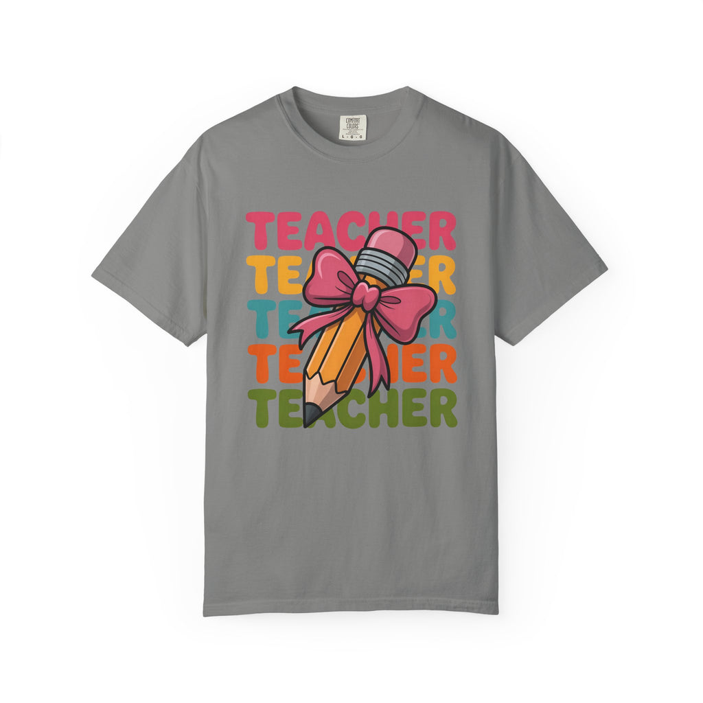 Teacher Pencil Bow Tee