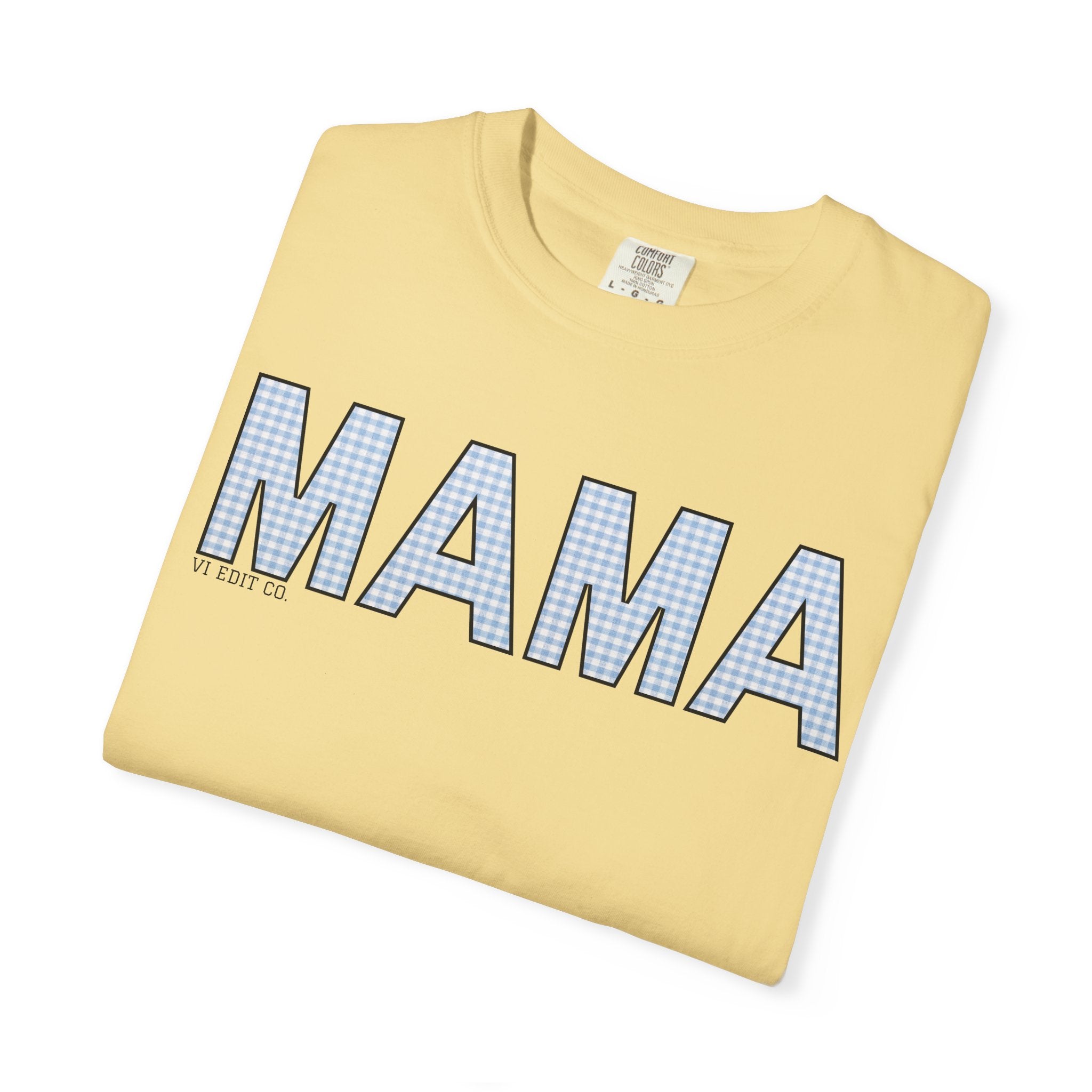 MAMA gingham block letters T-Shirt | mom shirt, mama tee