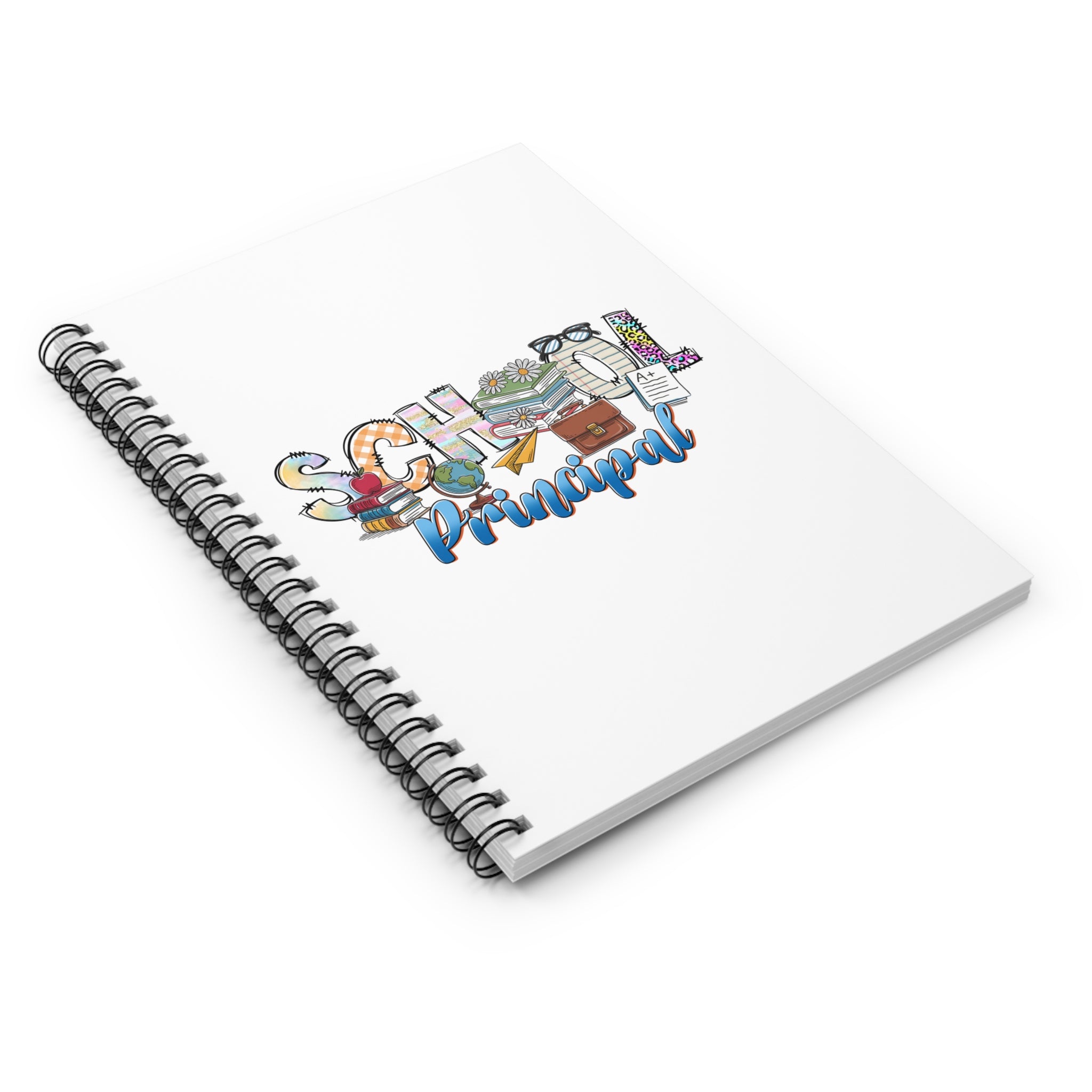 School Principal Spiral Notebook – Cute Illustrated School Supplies Design