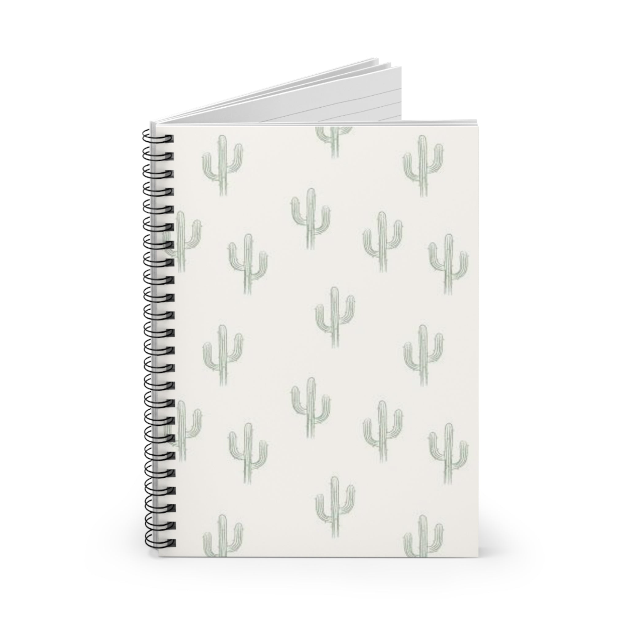 Cactus Pattern Spiral Notebook – Ruled Journal for Notes & Planning