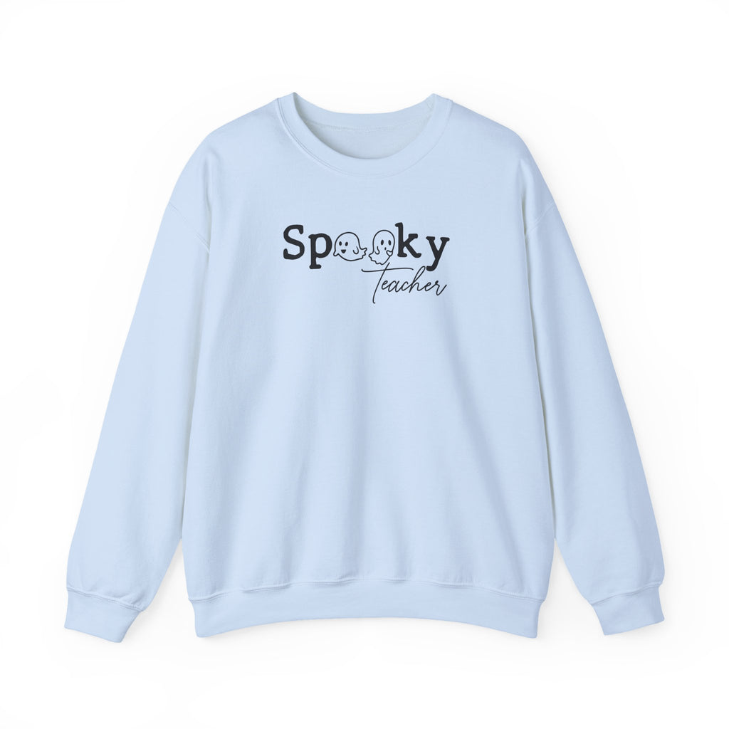 Spooky Teacher Crewneck Sweatshirt — Halloween Teacher Sweatshirt with Ghost Lettering