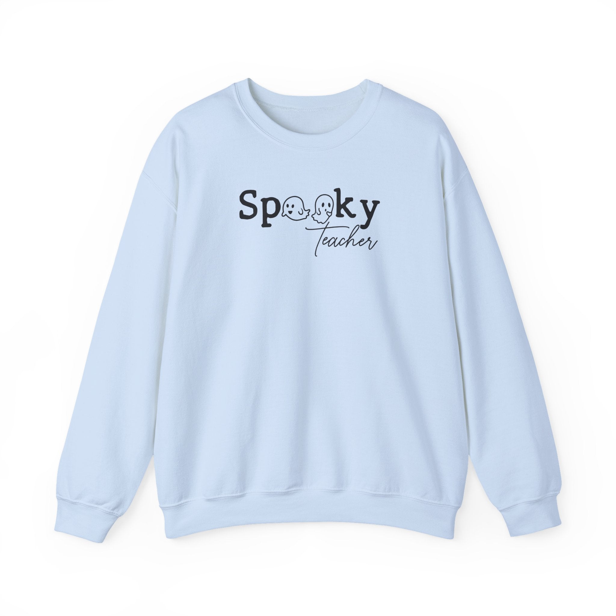 Spooky Teacher Crewneck Sweatshirt — Halloween Teacher Sweatshirt with Ghost Lettering