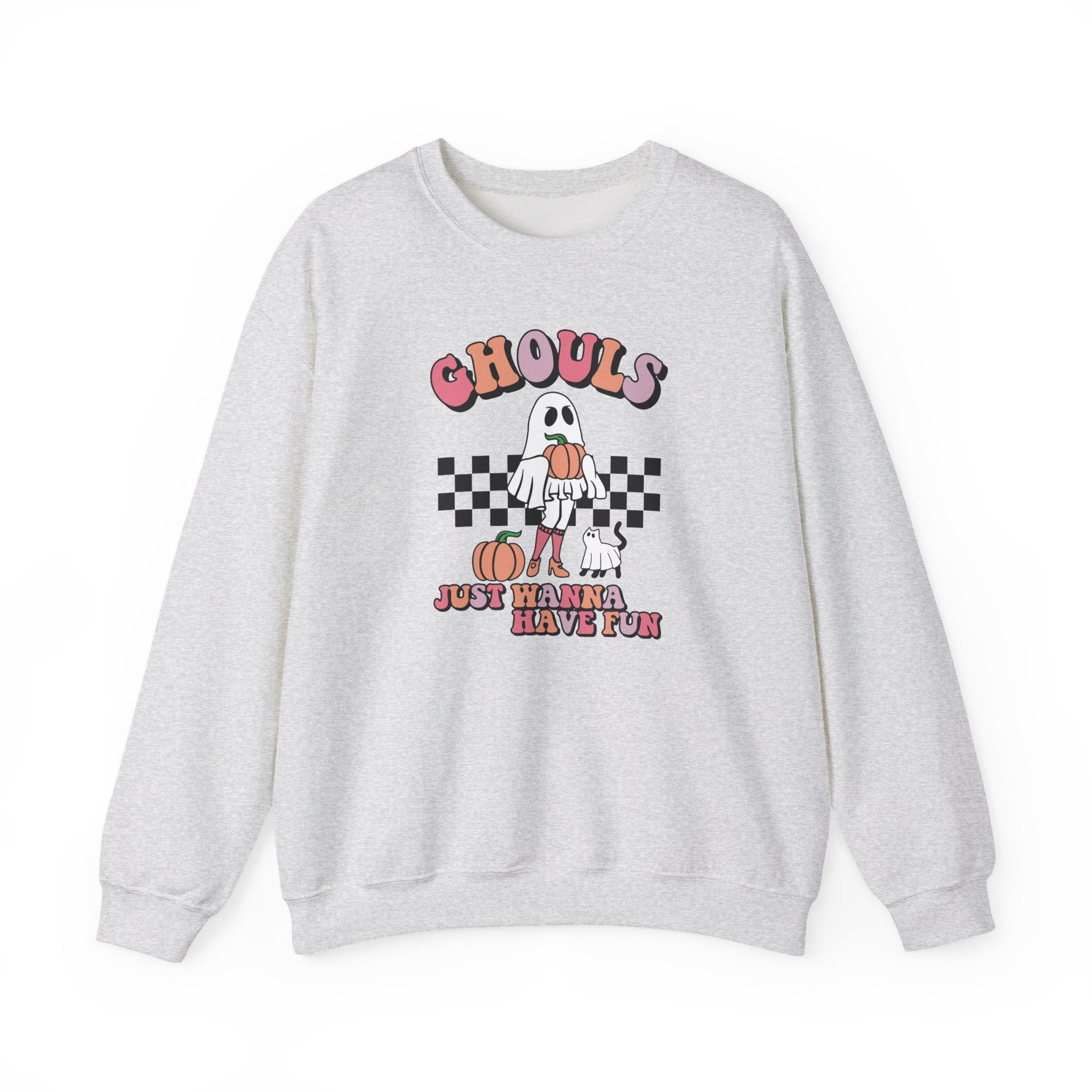 Ghoul Crewneck Sweatshirt — “Ghouls Just Wanna Have Fun” Retro Halloween Pullover