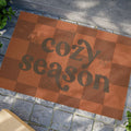 Cozy Season Checkered Welcome Mat