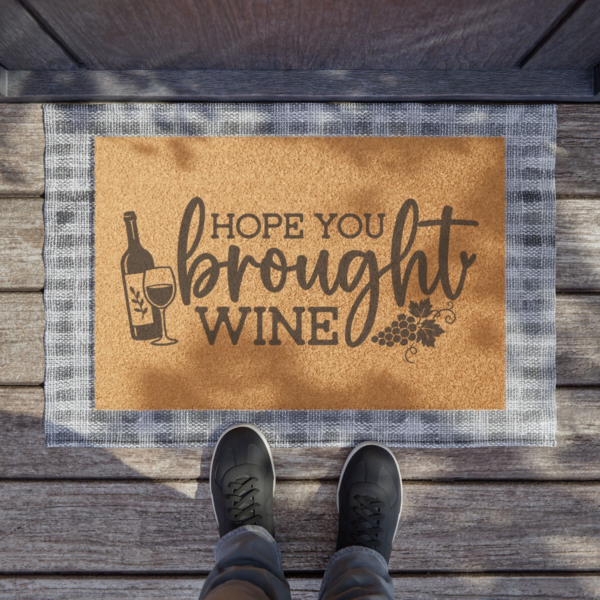 Hope You Brought Wine Welcome Mat