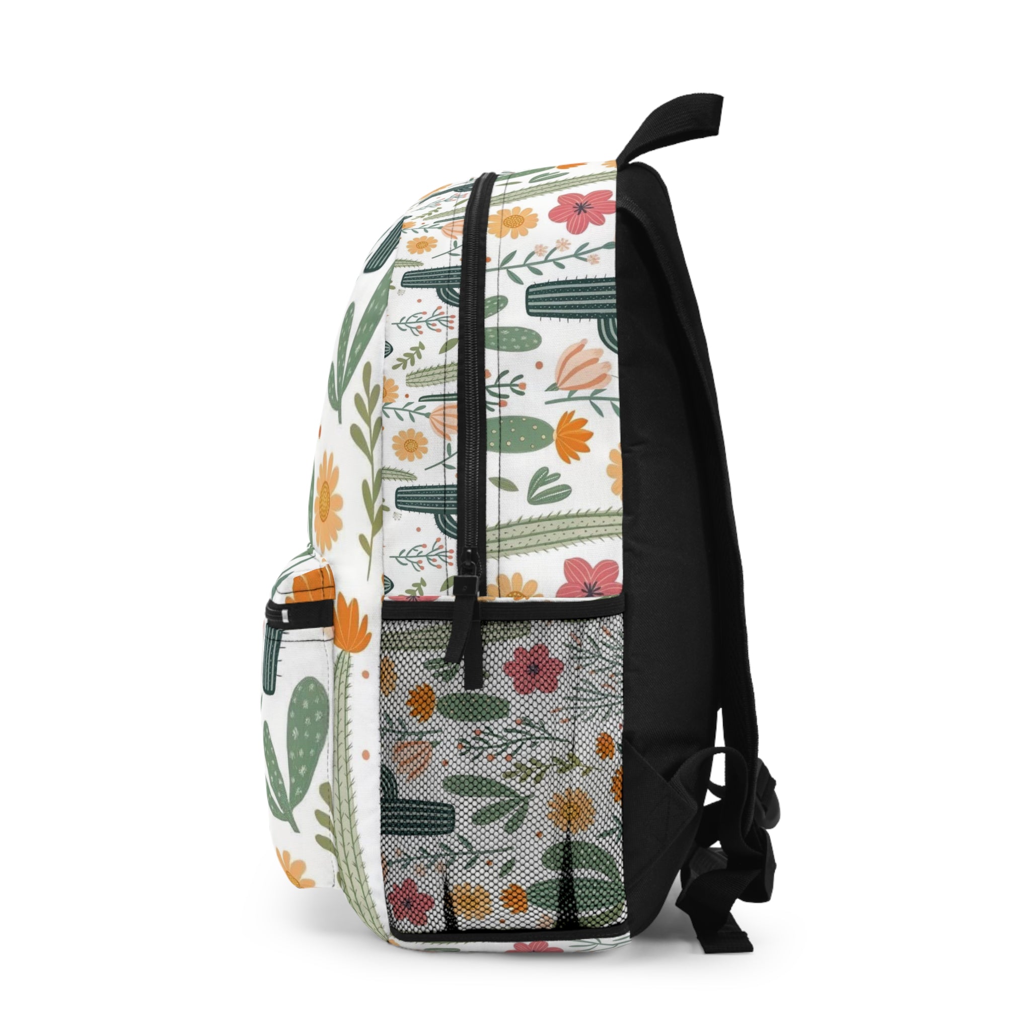 Cactus Floral Pattern Backpack — Cute Desert Succulent School Bag