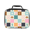 Western Patchwork Lunch Bag — Cowgirl Boots, Hats & Cactus Pattern