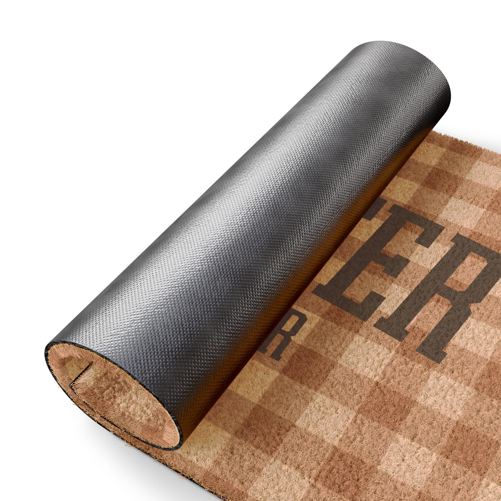 Sweater Weather Checkered Welcome Mat