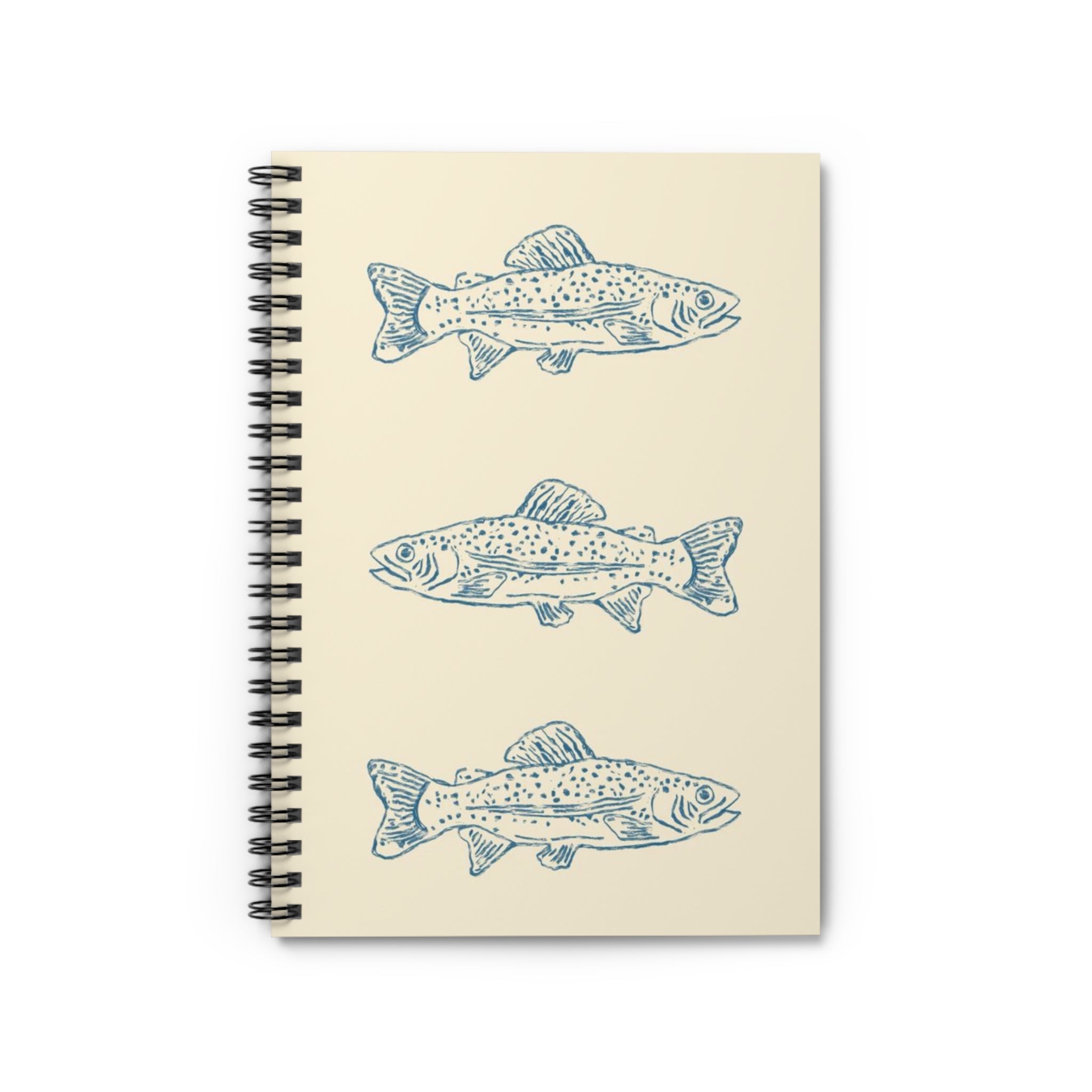 Trout Sketch Spiral Notebook — Ruled Fishing Journal