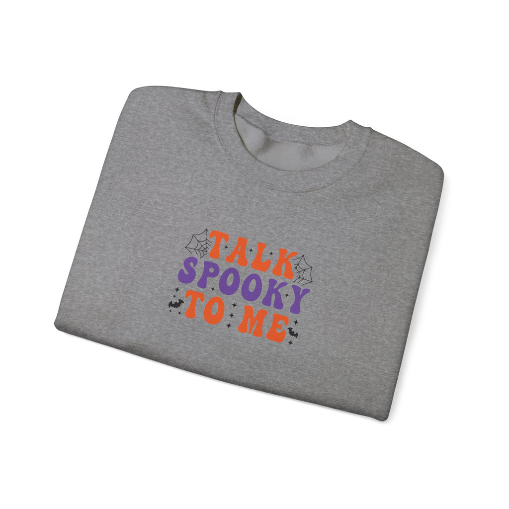 Talk Spooky To Me Crewneck Sweatshirt — Halloween Graphic Pullover