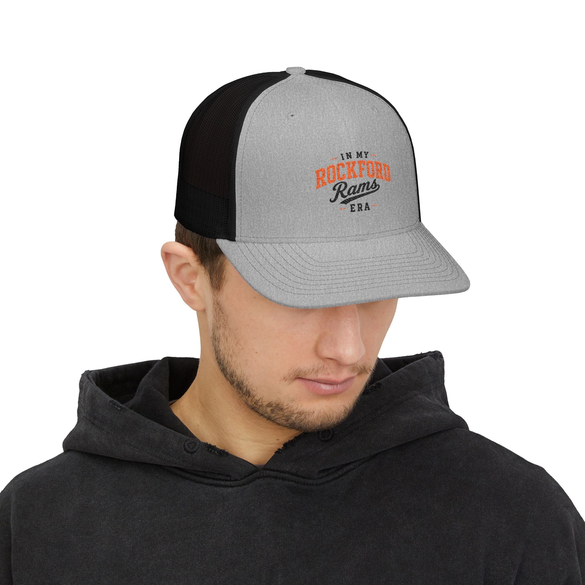 Rockford Rams Era Snapback Trucker Cap — Vintage Athletic Mesh Hat