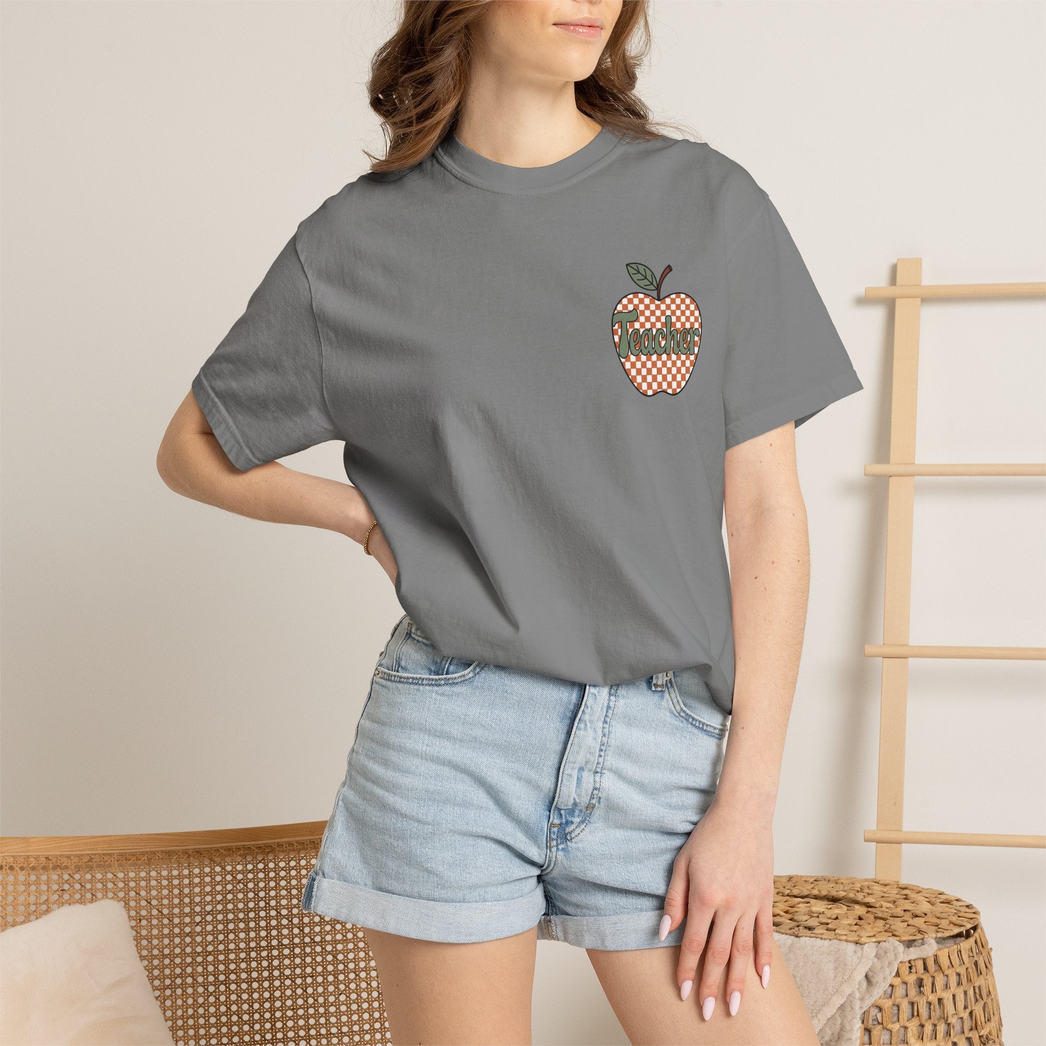 Apple Checkerboard Graphic T-Shirt