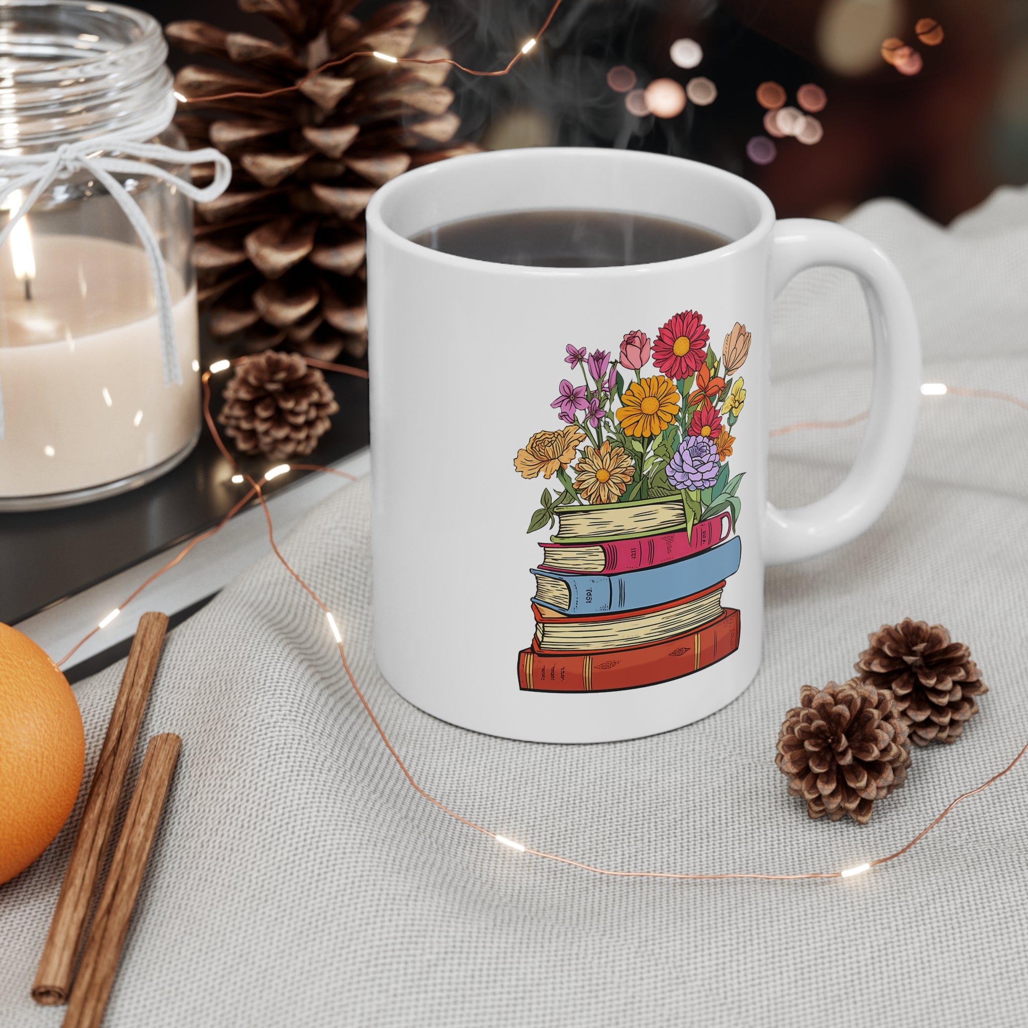 Floral Books Mug