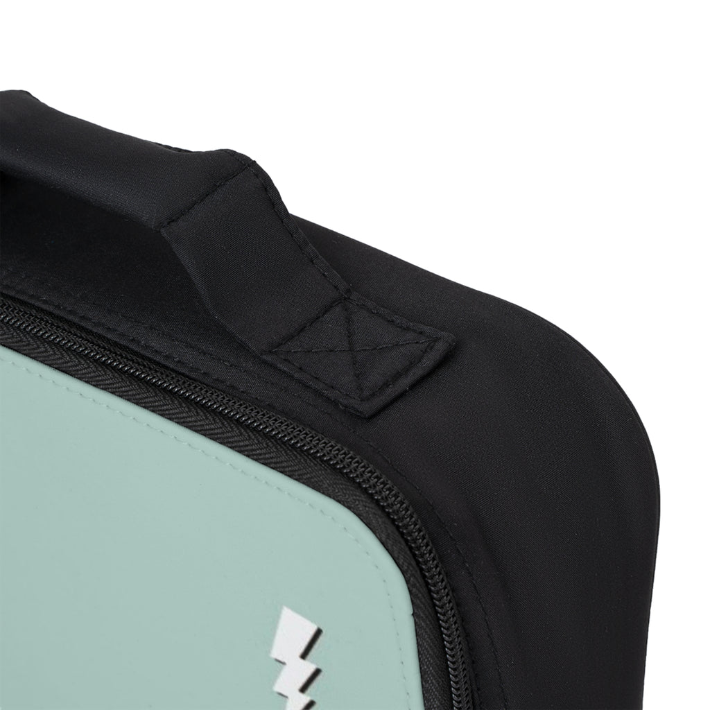 Mint Lightning Bolt Lunch Bag — Retro Electric Kids & Teen Insulated Lunchbox
