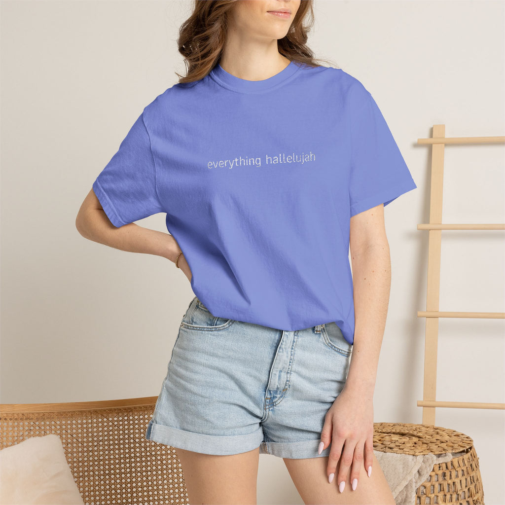 Everything Hallelujah embroidered T-shirt | religious typography, gospel