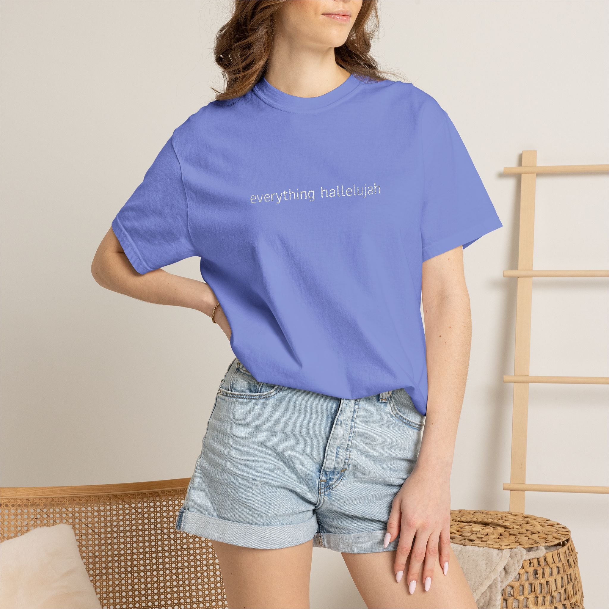 Everything Hallelujah embroidered T-shirt | religious typography, gospel