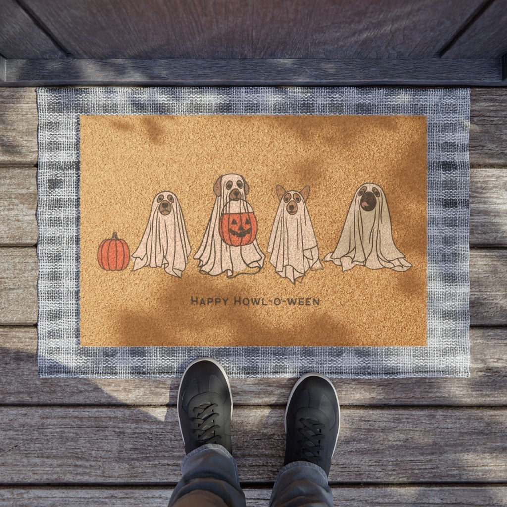Halloween Ghost Dogs Welcome Mat