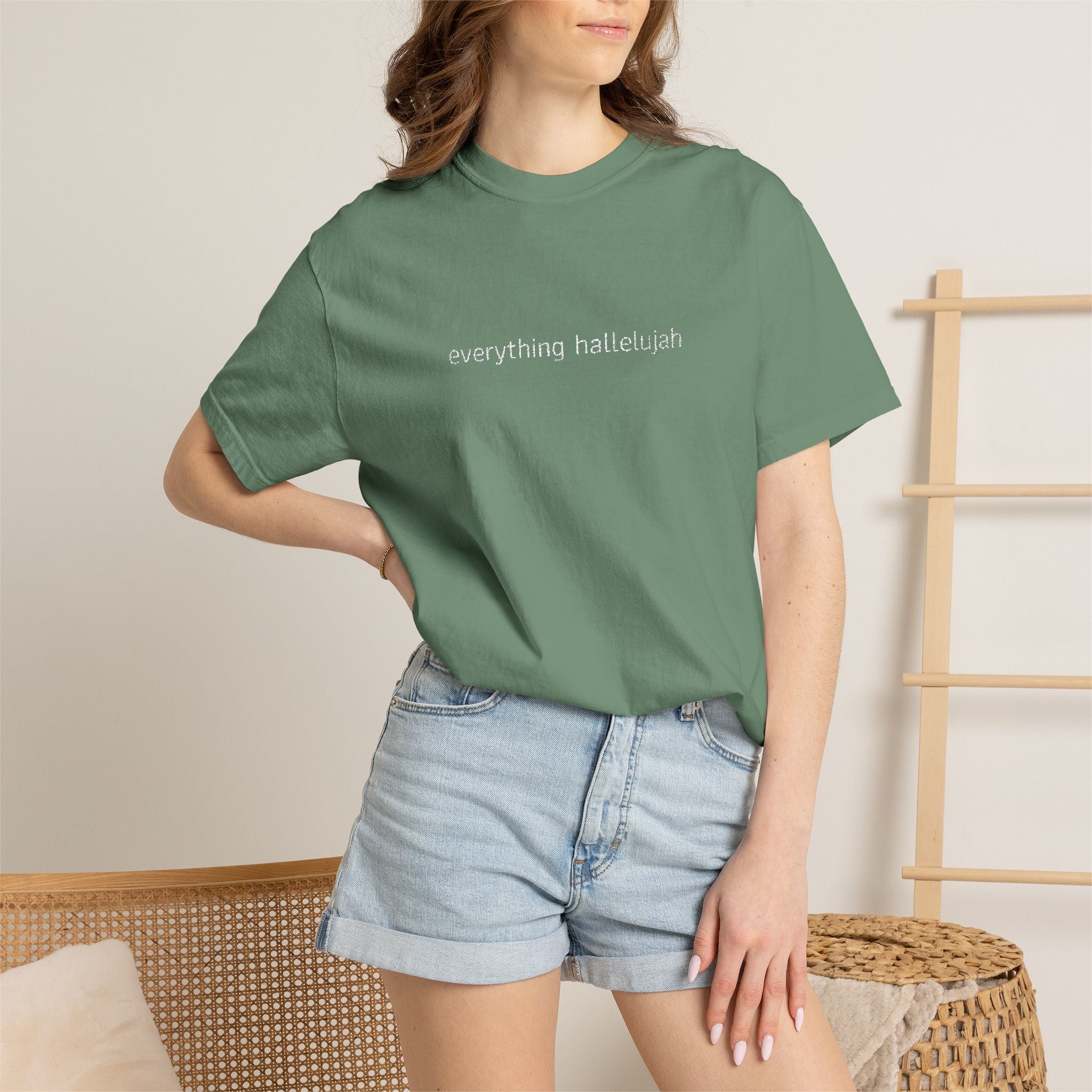 Everything Hallelujah embroidered T-shirt | religious typography, gospel
