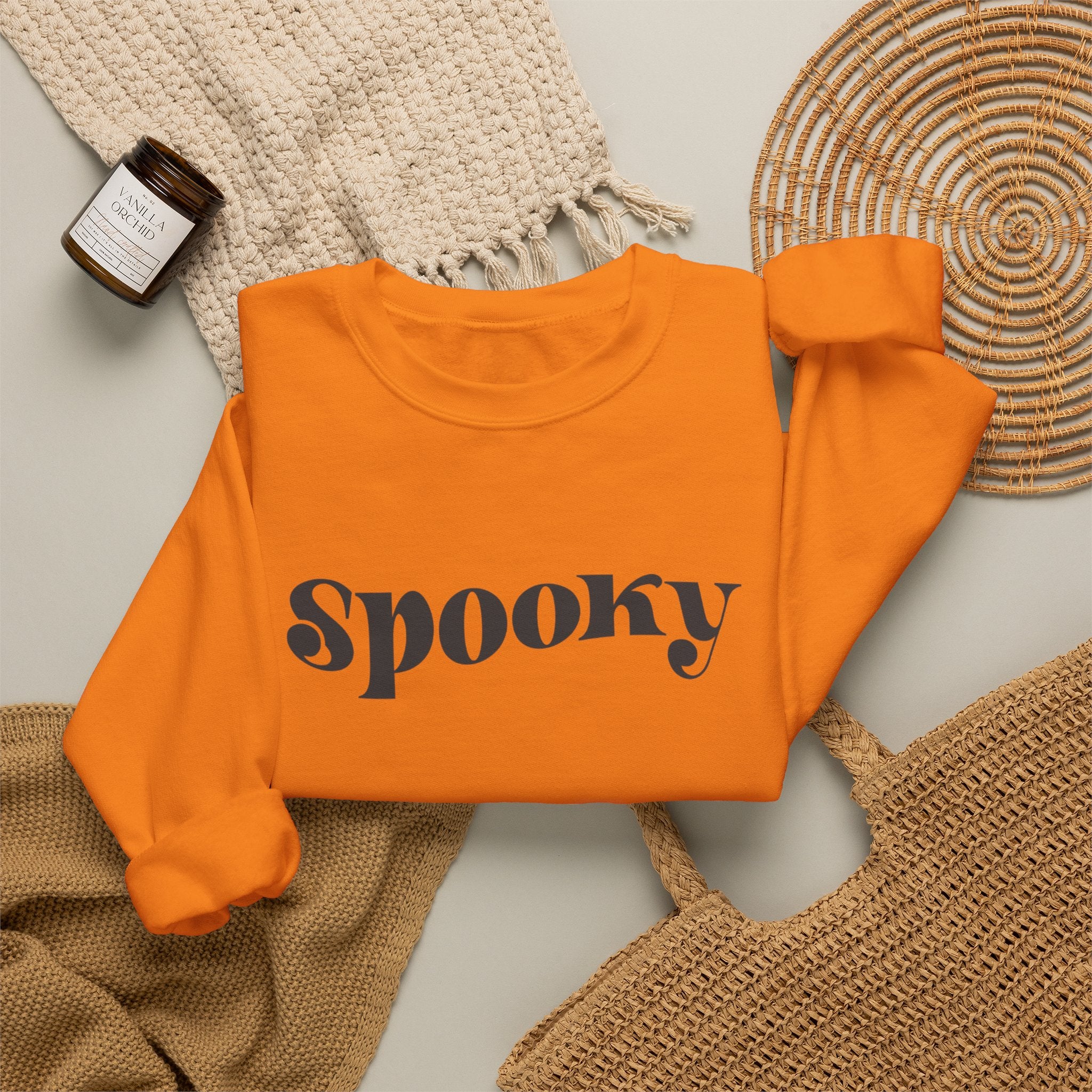 Spooky Crewneck Sweatshirt — Minimal Halloween Pullover