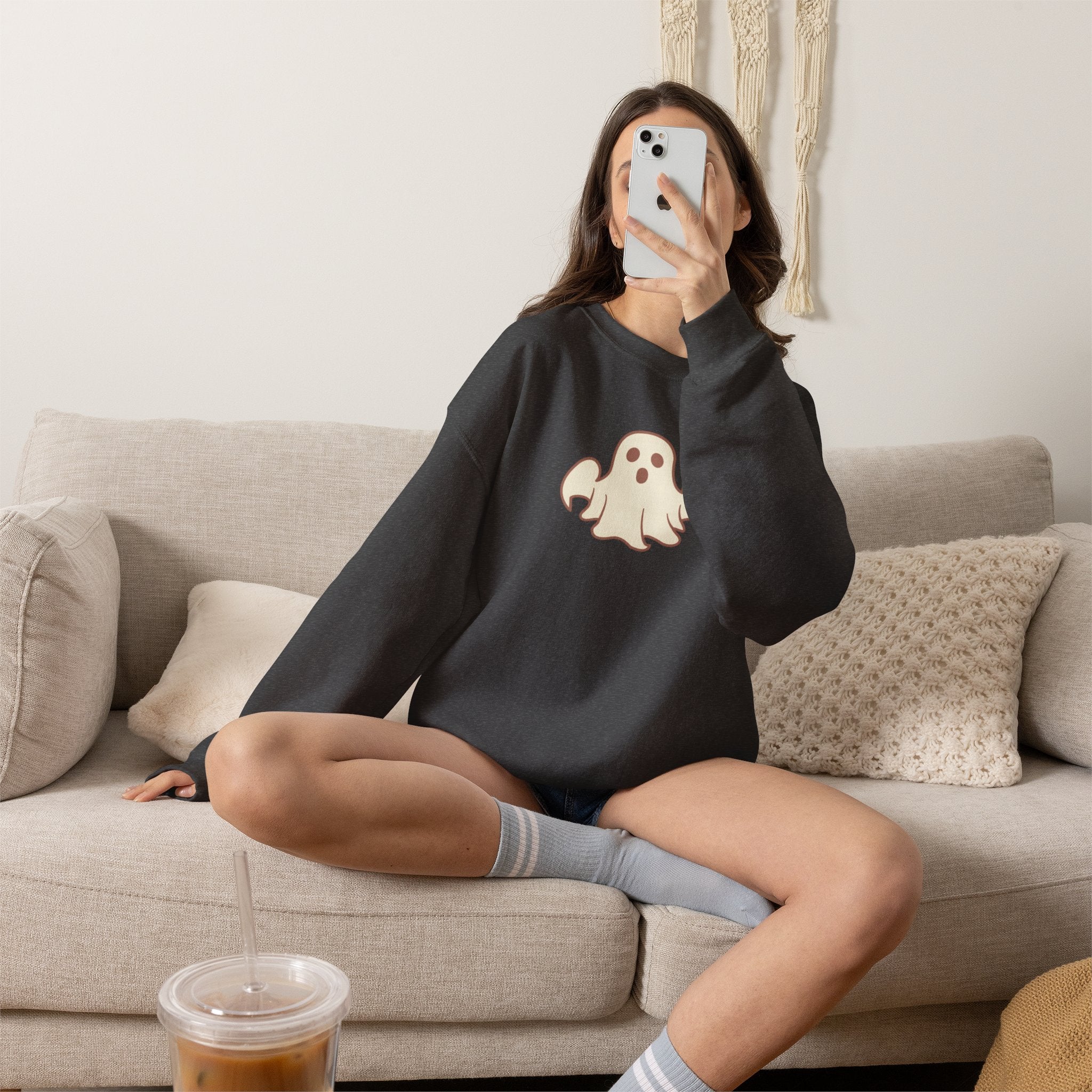 Ghost Graphic Sweatshirt — Cute Halloween Crewneck