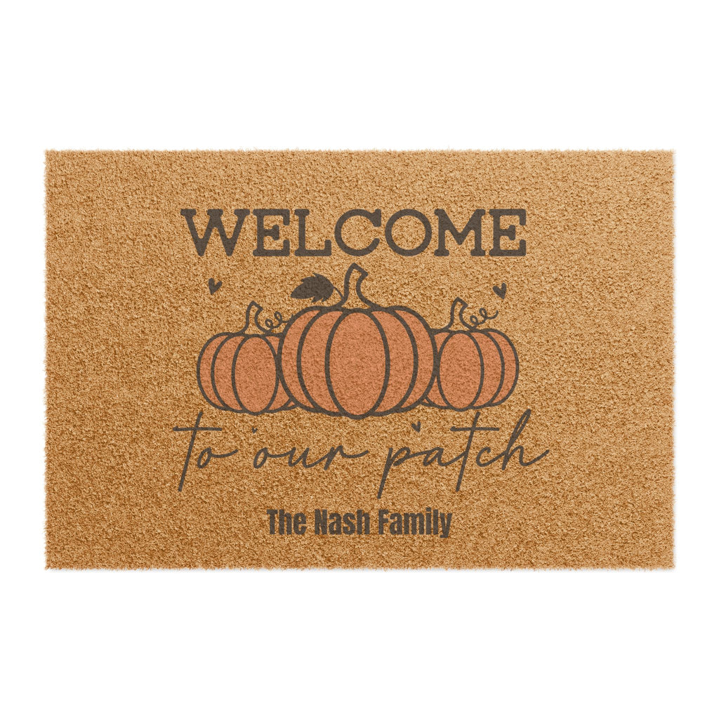 Personalized Fall Pumpkin Welcome Mat