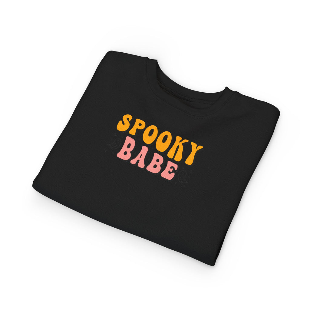 Toddler Sweatshirt — "Spooky Babe" Halloween Ghost Graphic