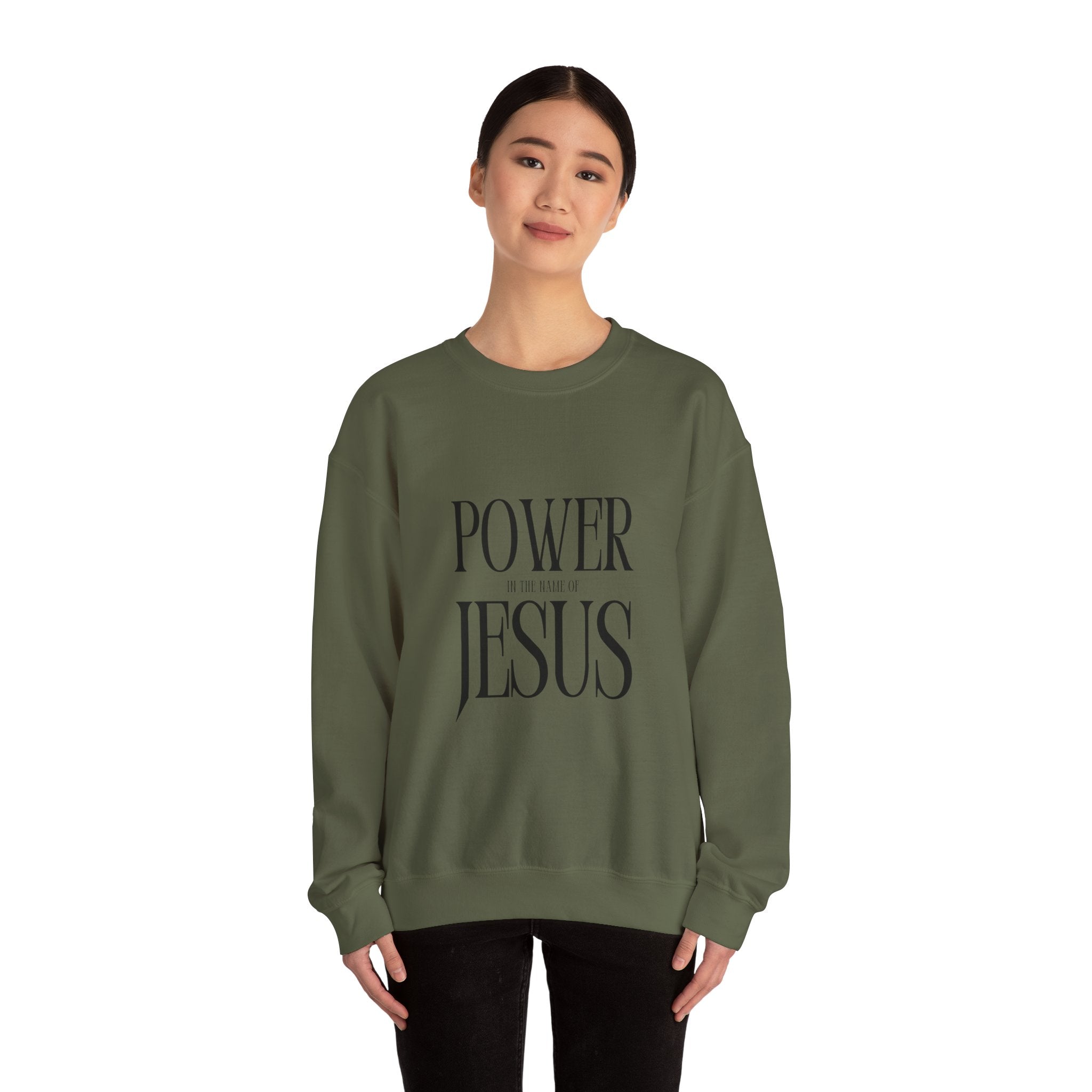 Power Jesus typography sweatshirt | Faith Christian crewneck
