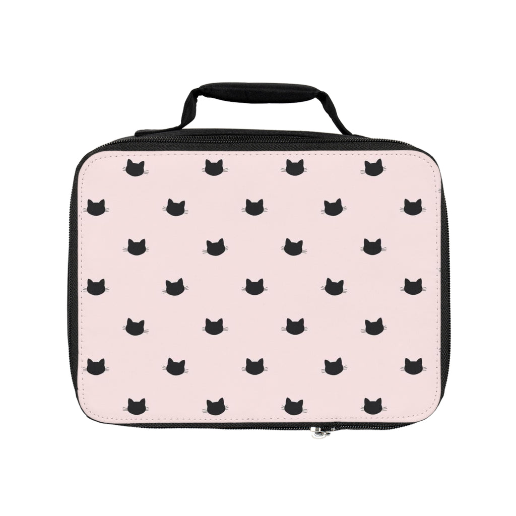 Cat Pattern Lunch Bag — Pink Cute Kitty Insulated Lunchbox