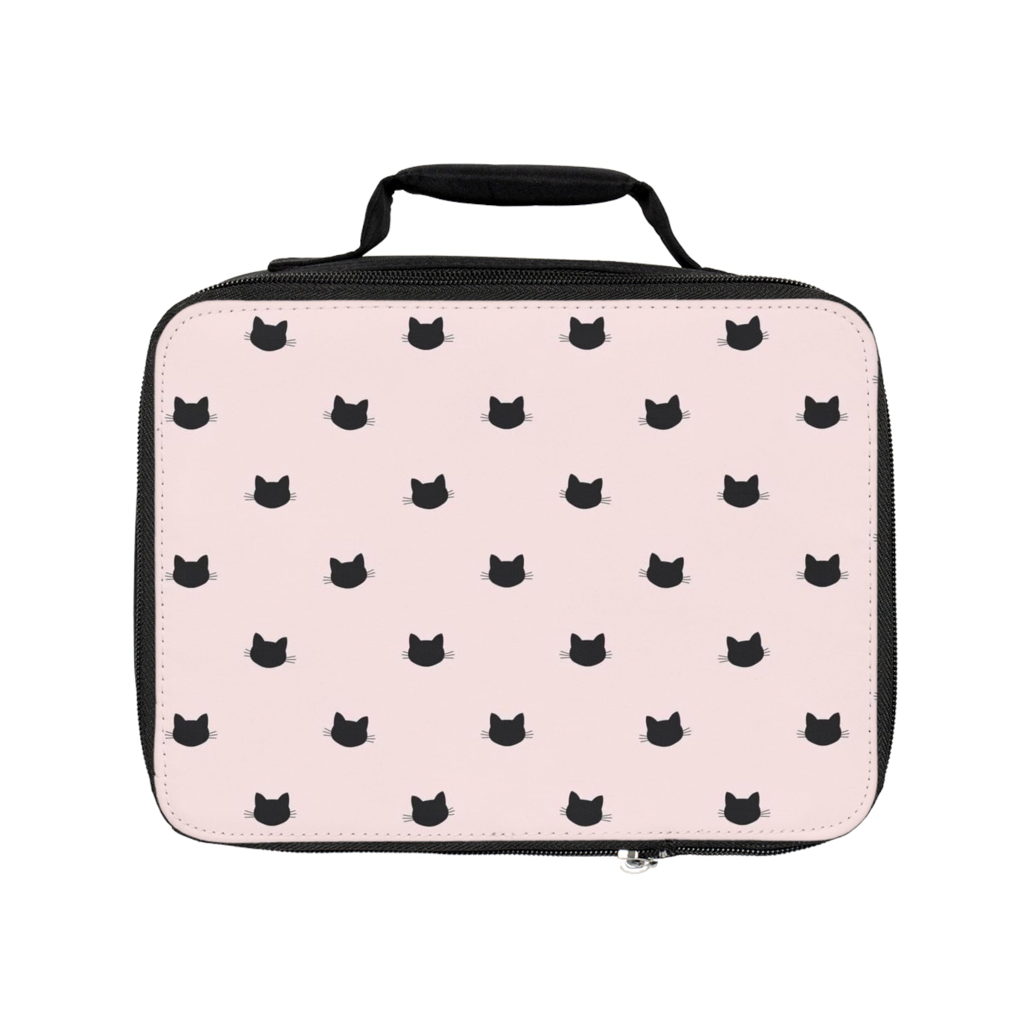 Cat Pattern Lunch Bag — Pink Cute Kitty Insulated Lunchbox