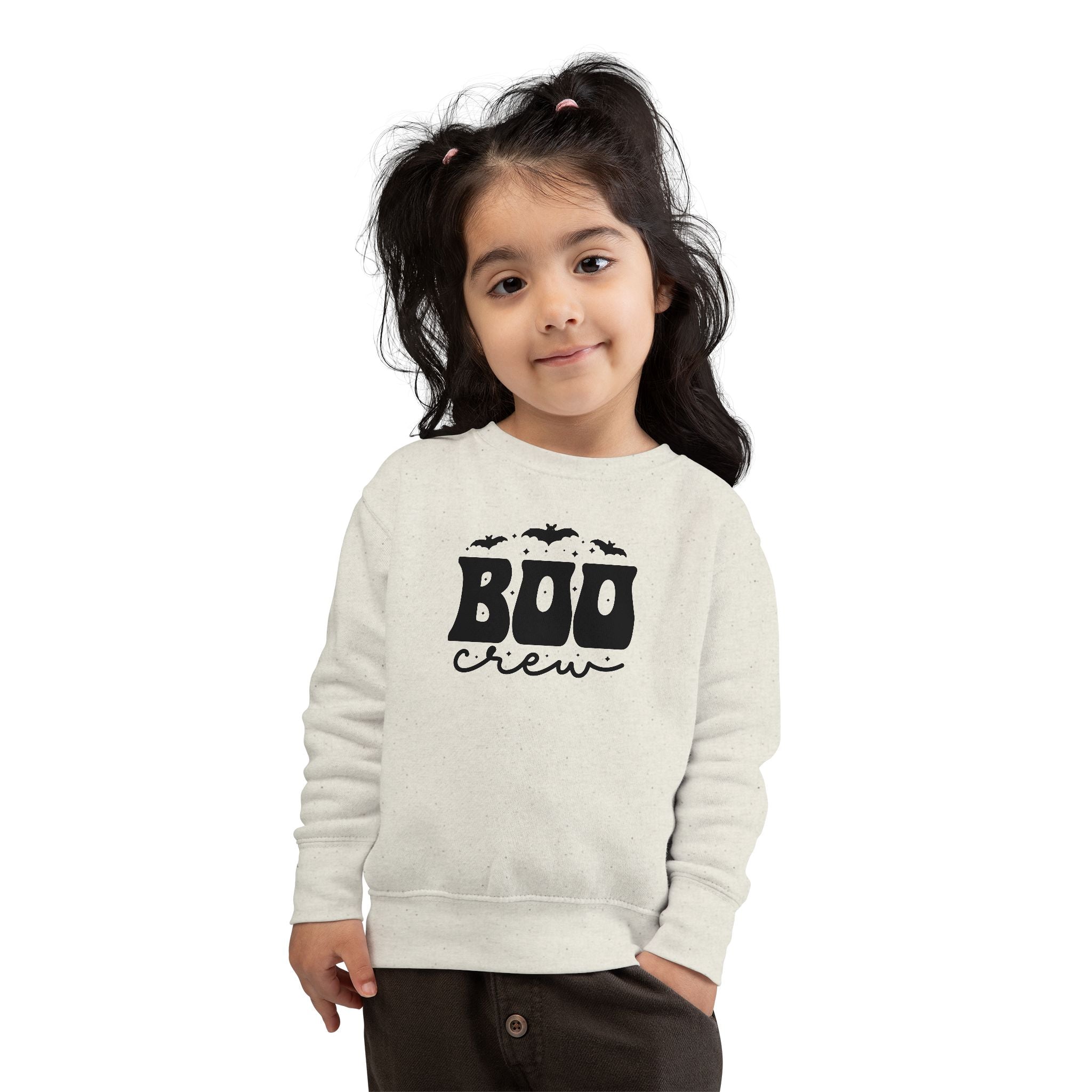 Boo Crew Toddler Sweatshirt — Cute Halloween Bat Graphic Pullover for Kids
