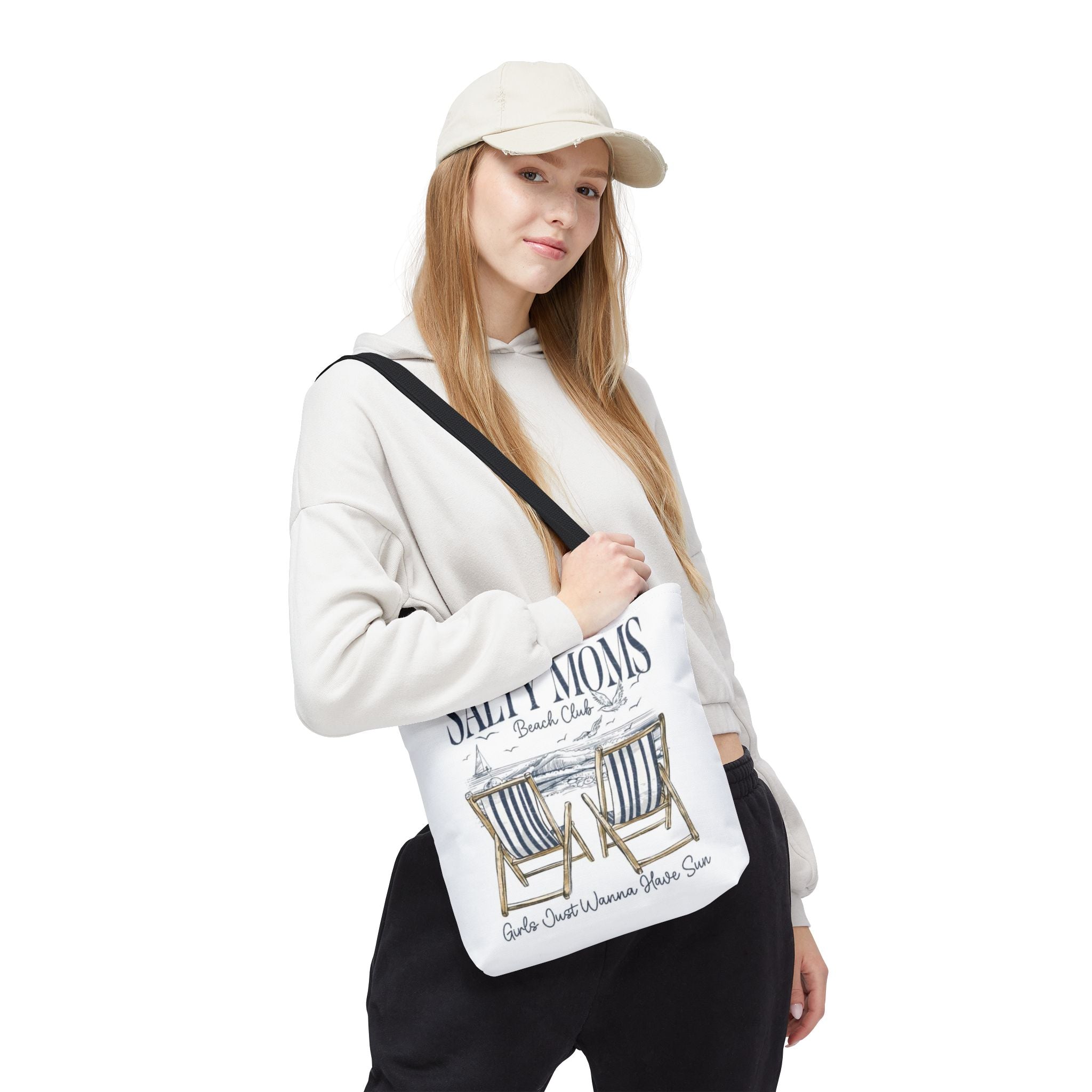 Salty Moms Beach Club Tote Bag – 'Girls Just Wanna Have Sun' Beach Tote