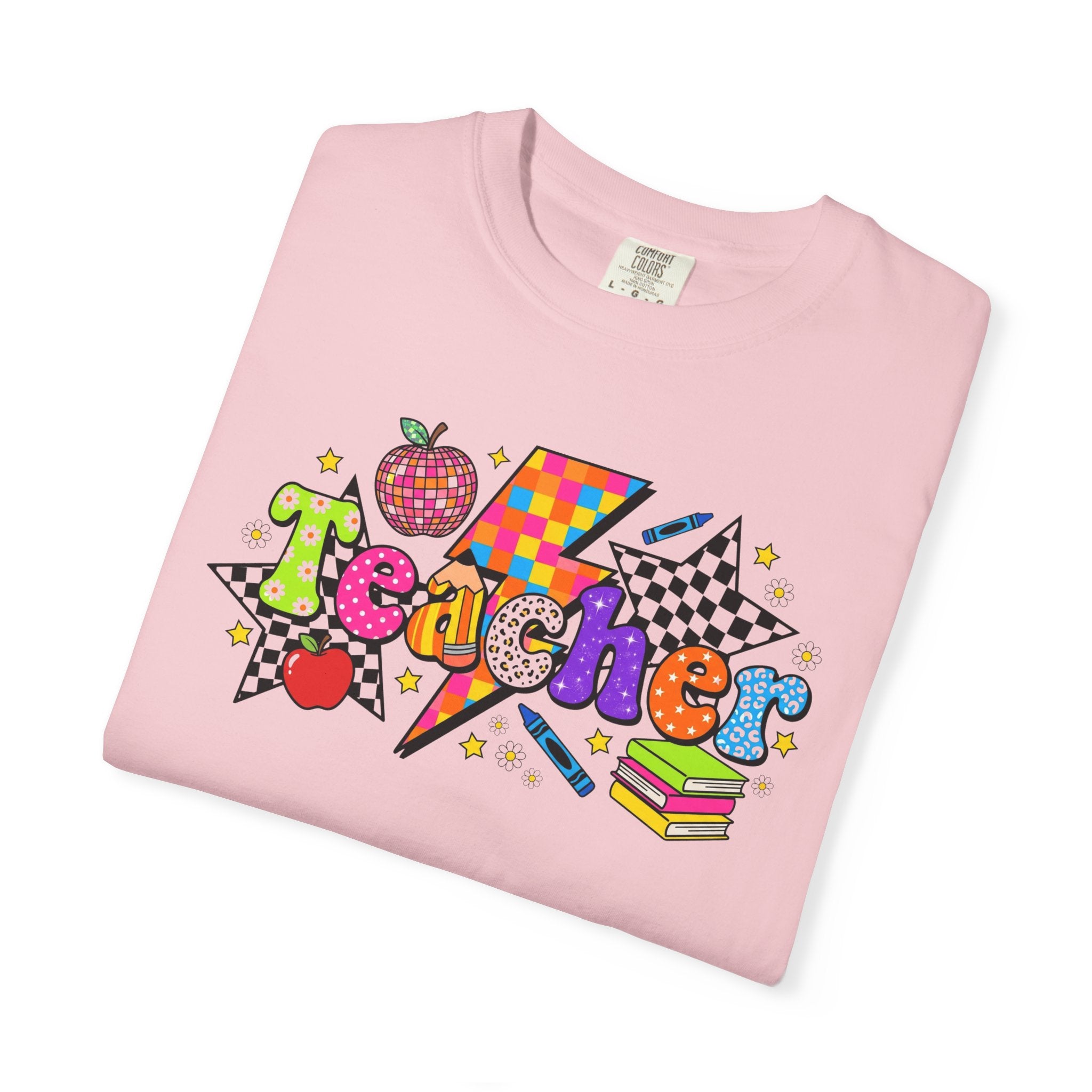 Teacher Pop Art T‑Shirt — Colorful Back-to-School Teacher Gift