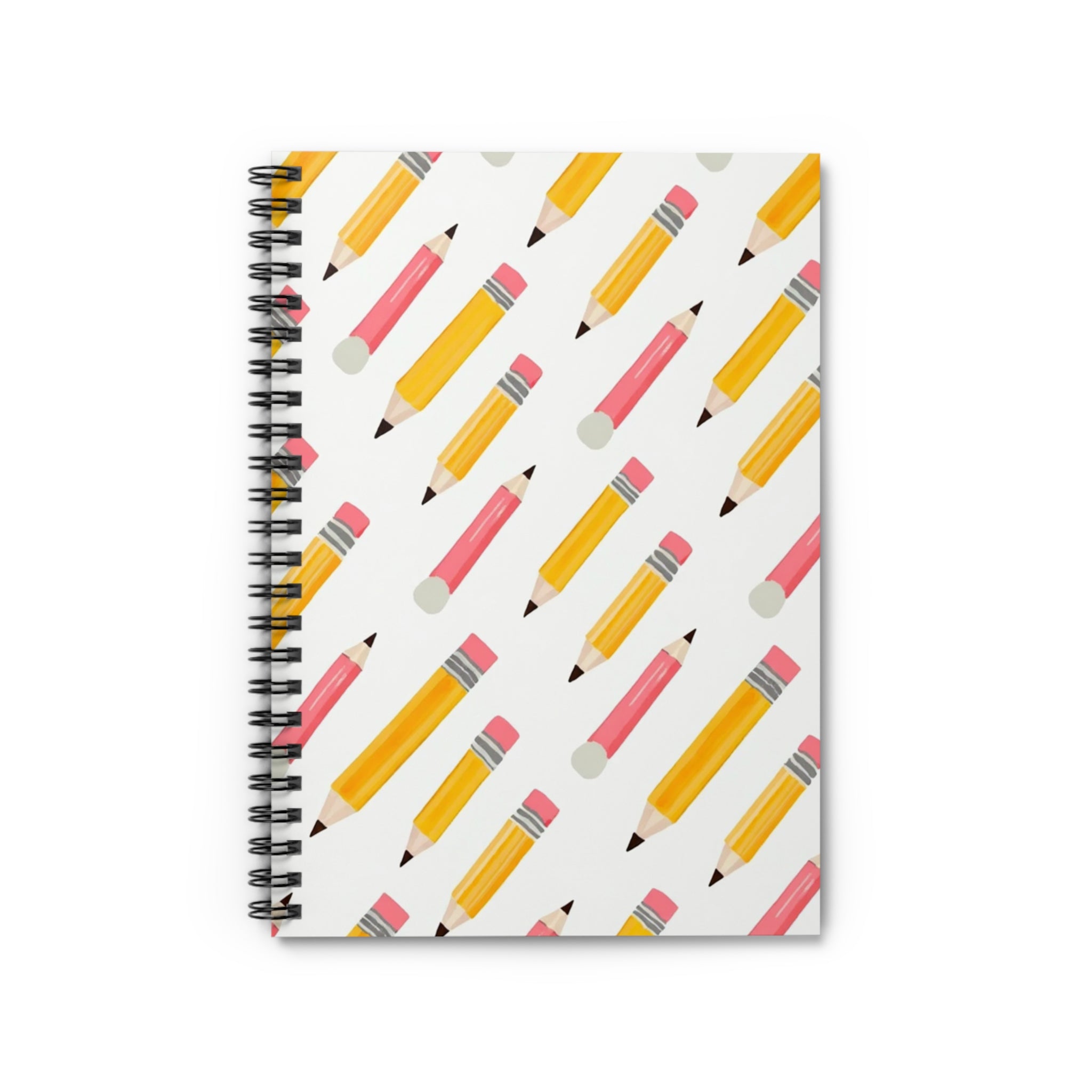 Pencil Pattern Spiral Notebook – Ruled School Journal