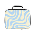 Retro Wavy Blue Lunch Bag — Cute Insulated School & Work Lunchbox
