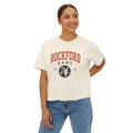 Rockford Rams Cropped Boxy Tee — Vintage Collegiate Logo Shirt