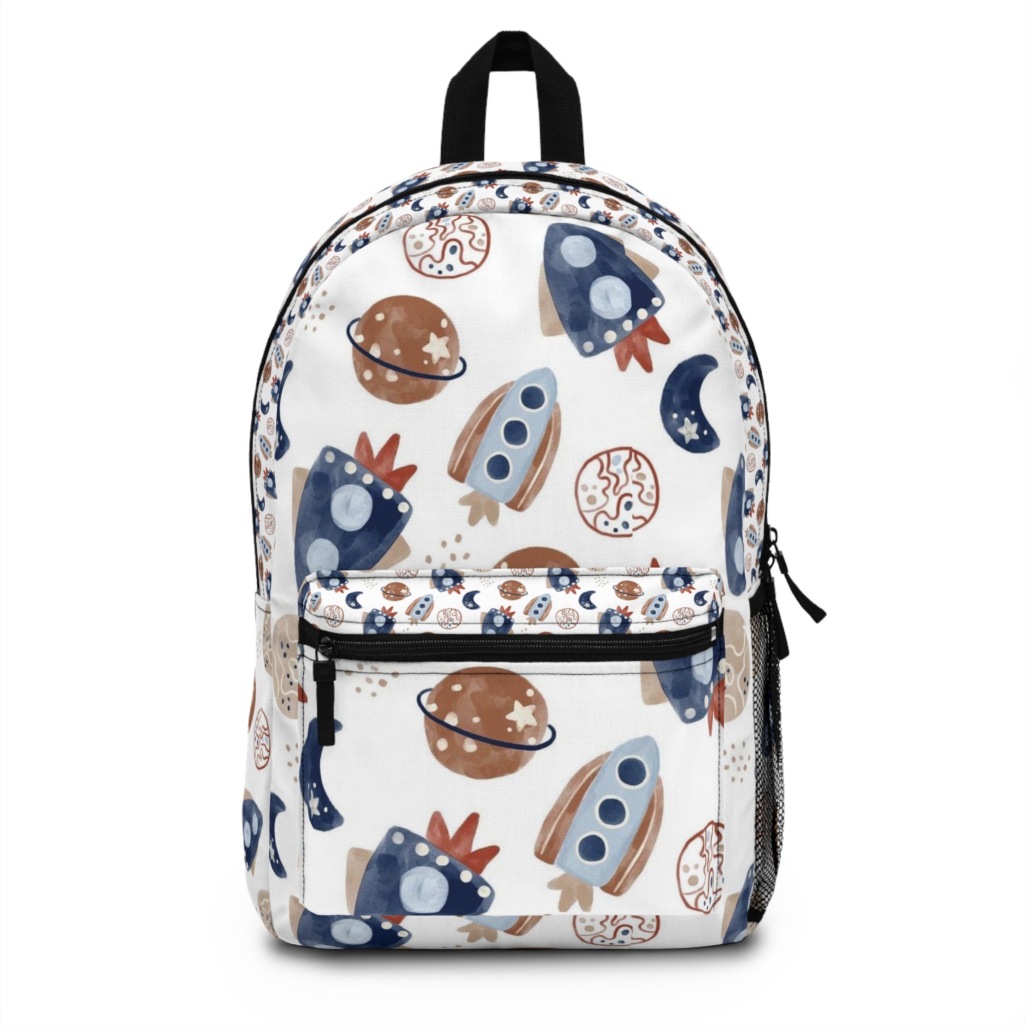 Kids' Space Rocket Backpack — Cute Planets & Moon Pattern School Bag