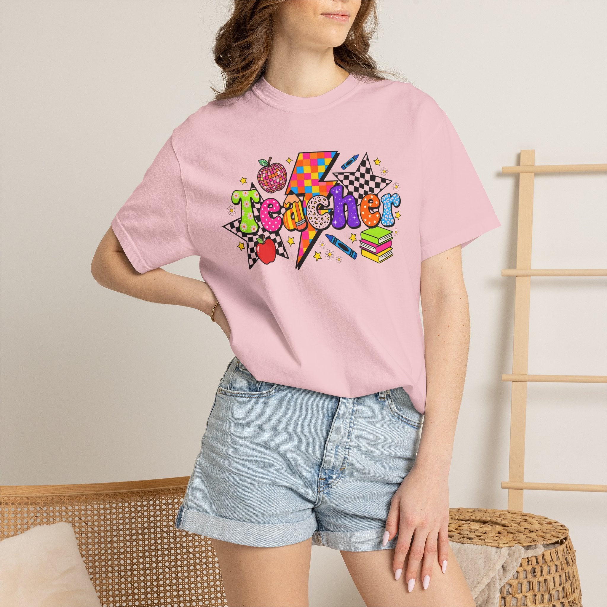 Teacher Pop Art T‑Shirt — Colorful Back-to-School Teacher Gift