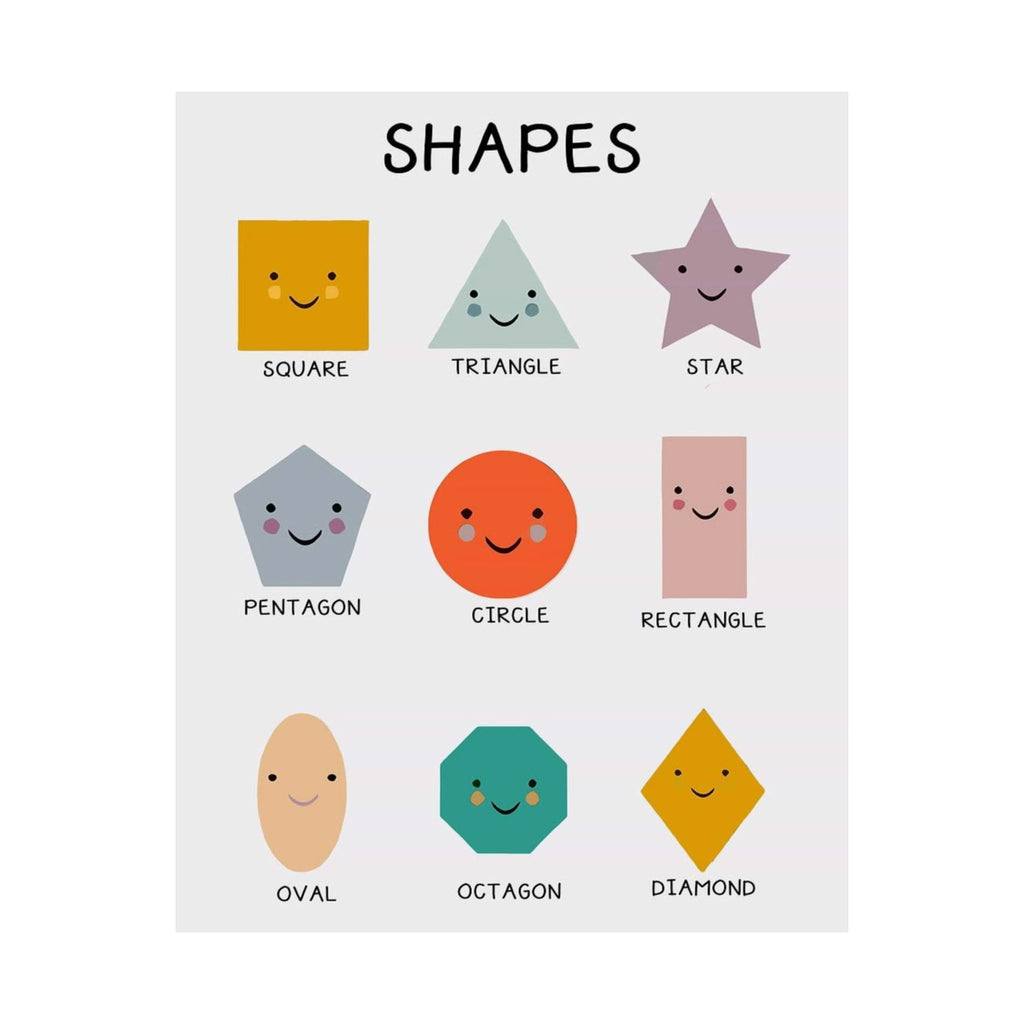 Shapes Educational Poster — Cute Kids’ Matte Wall Art