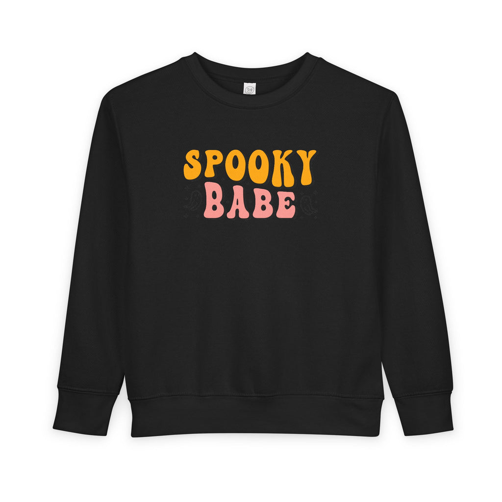 Toddler Sweatshirt — "Spooky Babe" Halloween Ghost Graphic