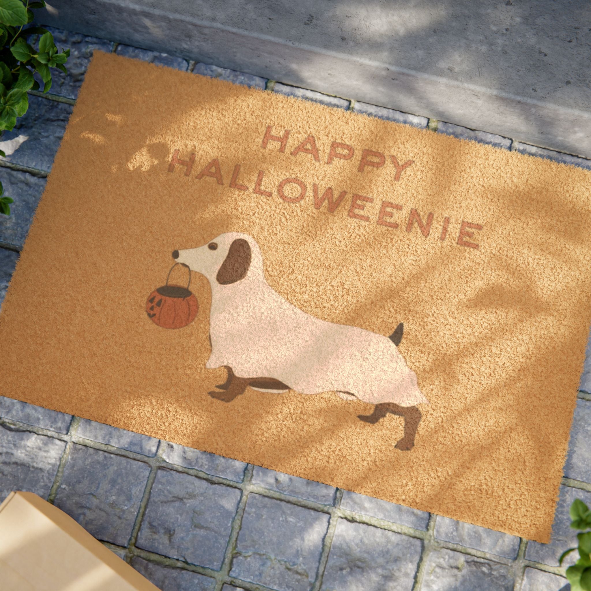 Happy Halloweenie Welcome Mat