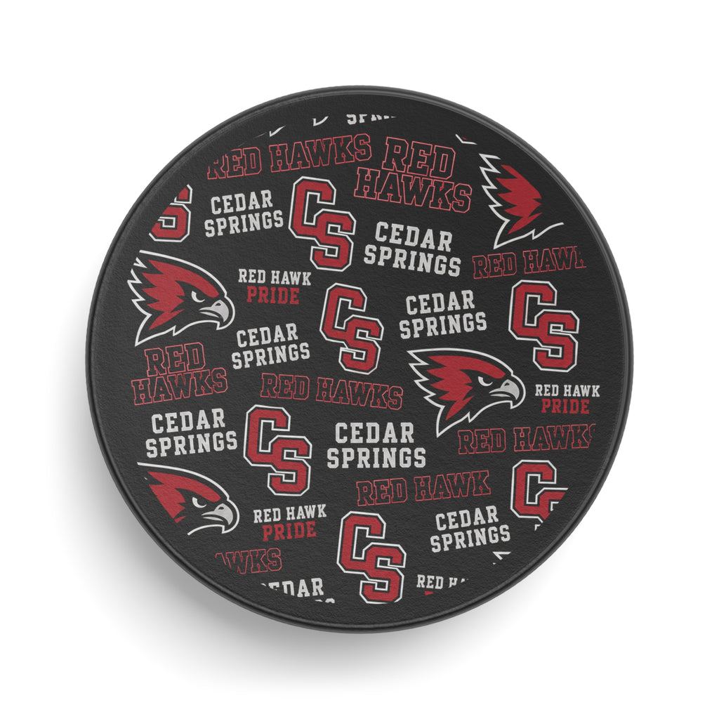 Cedar Springs Red Hawks Hockey Puck