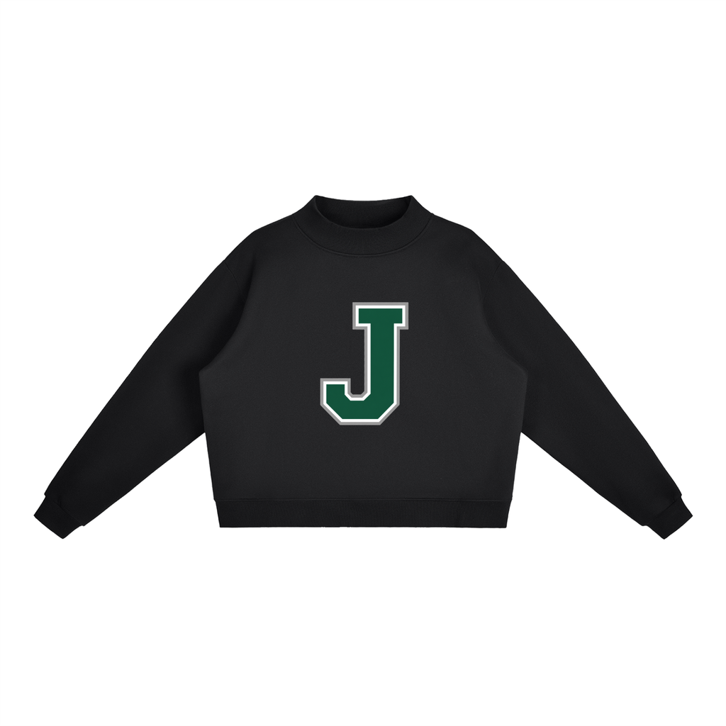 Essential Fleece Mock-Neck Crew Sweatshirt