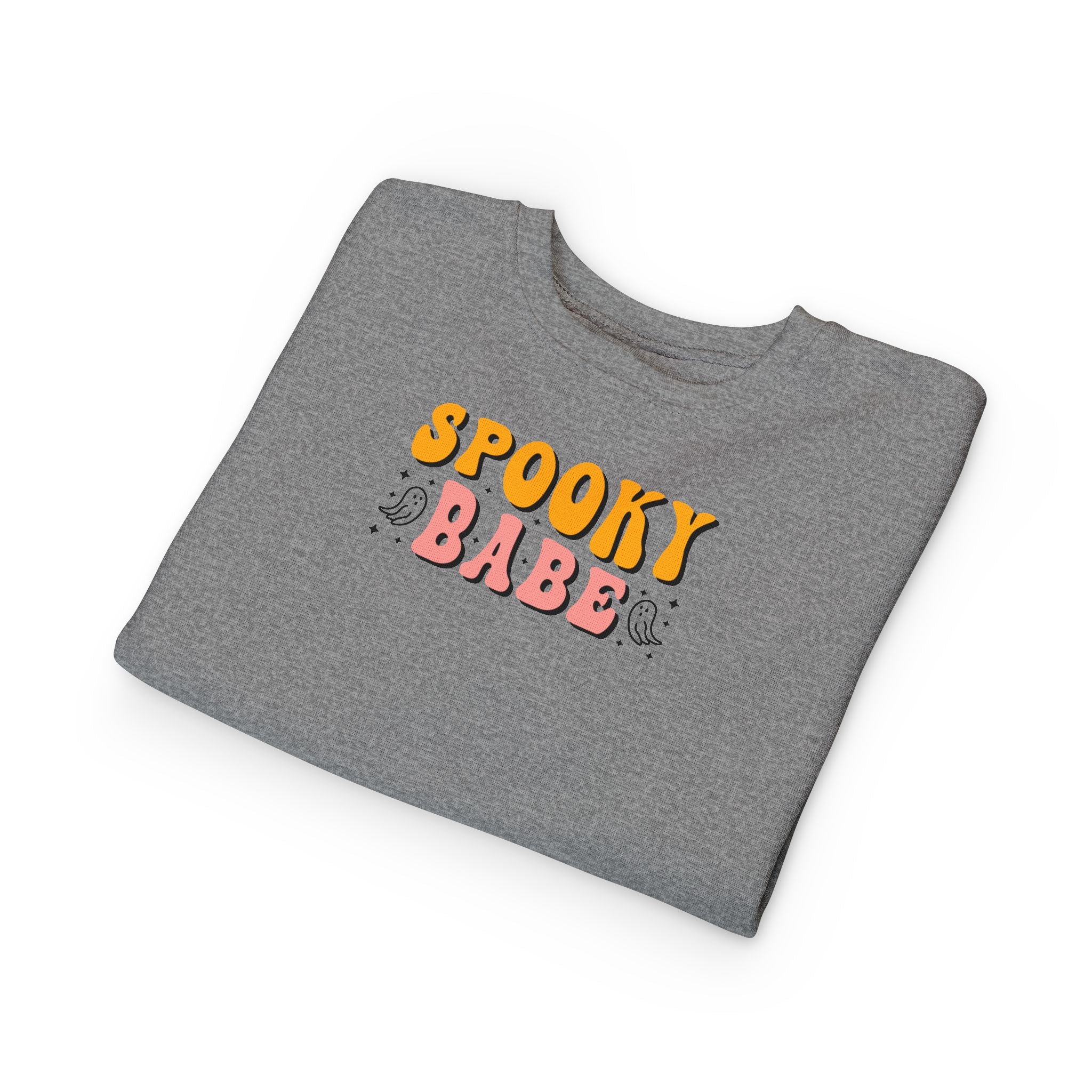 Toddler Sweatshirt — "Spooky Babe" Halloween Ghost Graphic